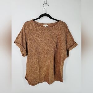 Max Studio Brown Short Sleeve Top